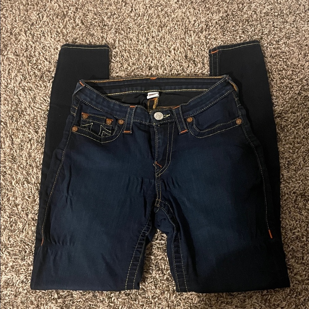 True Religion Dark Blue Skinny Jeans - Picture 3 of 5